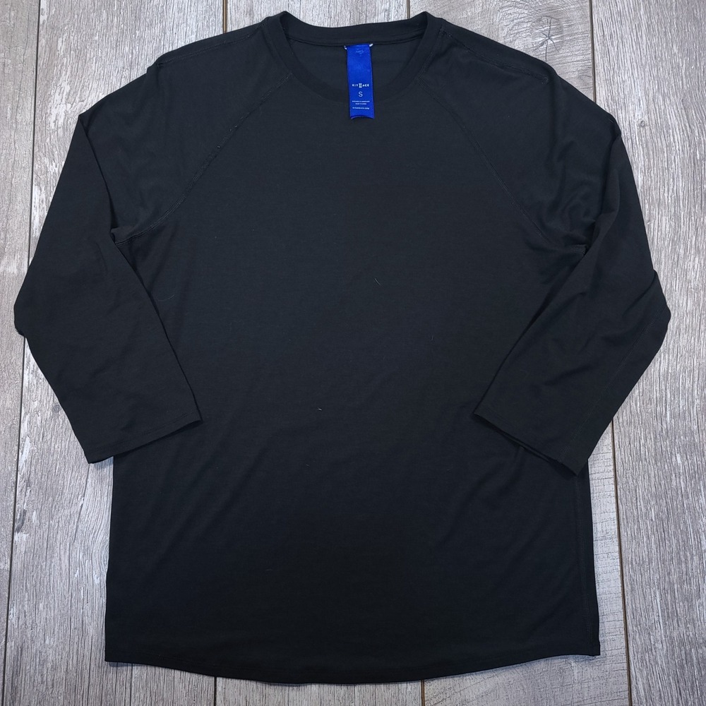 Kit and Ace 3/4 Sleeve Top Mens Small Black Raglan Technical Performance Tee